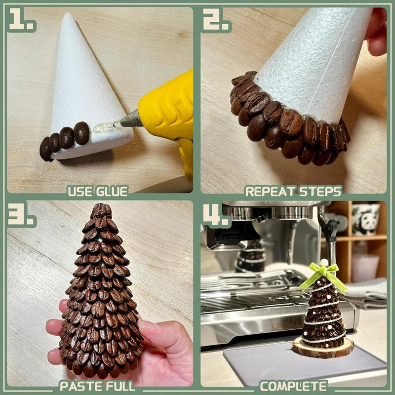 AHKUNMT 8 Pack Styrofoam Cones for Craft, 5.6x2.5in Craft Foam Tree Cones, White Small Polystyrene Foam Cones for Craft Use for DIY Art Projects, Christmas Tree Holiday Decor (5.6 * 2.5in-8pc) - Image 3